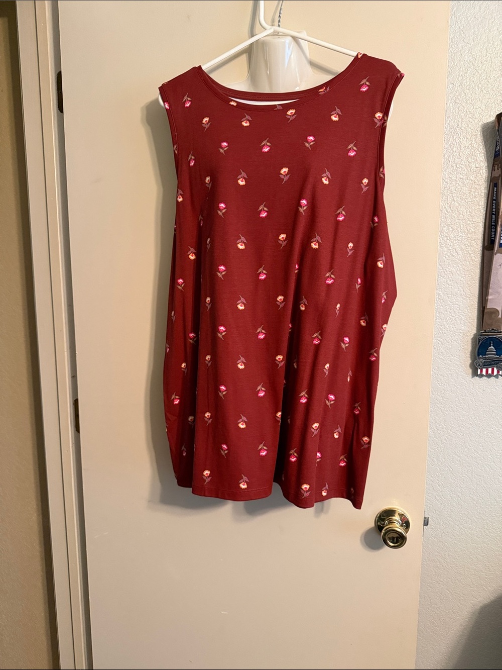 croft & barrow Wine Red Floral Sleeveless Tank